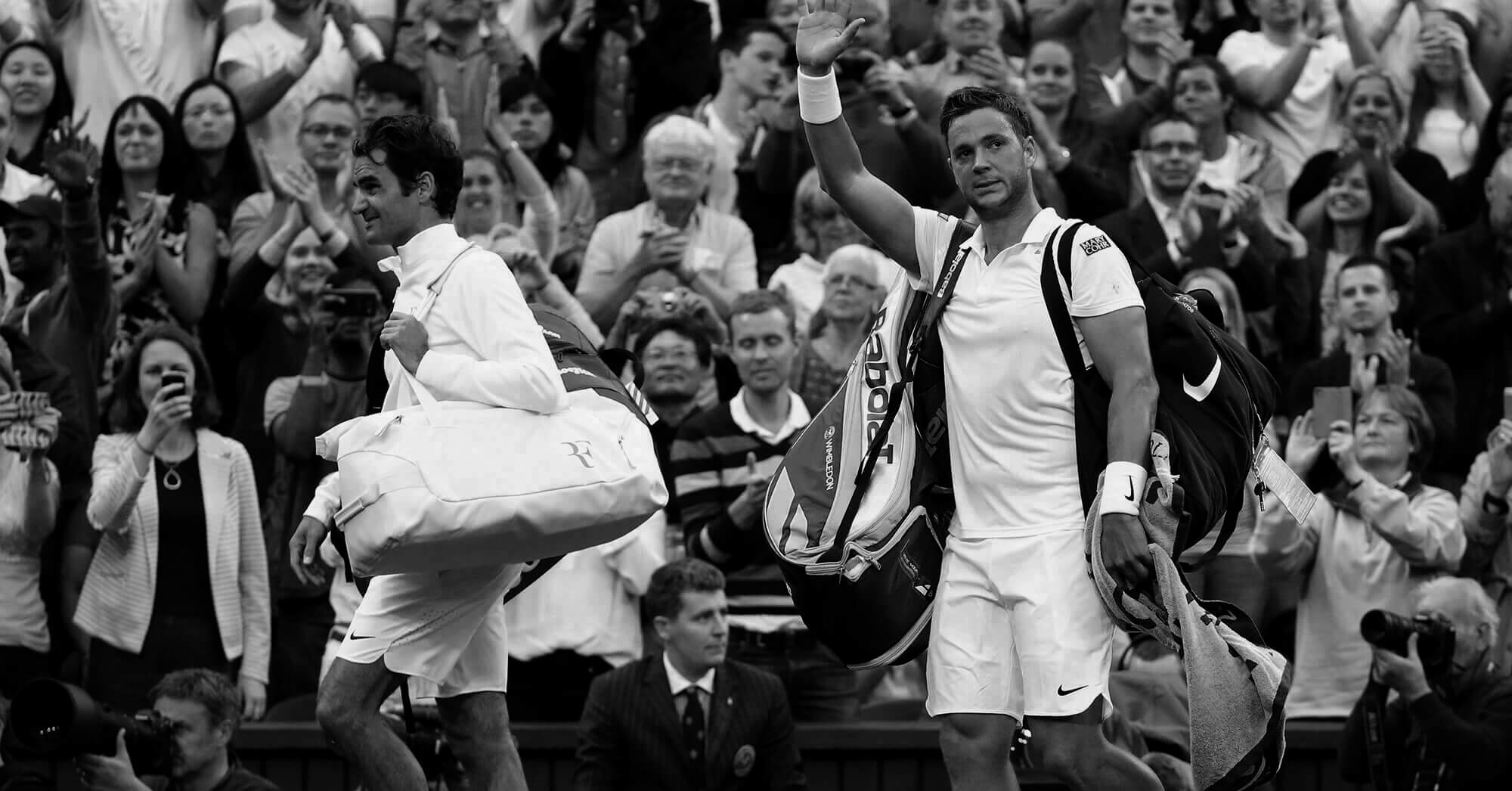 Roger Federer and Marcus Willis Wimbledon 2016